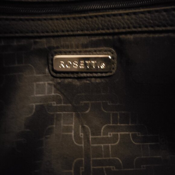 Rosetti Bags Black Double Handle Bag Purse Silvertone Pocket Zipper Closure NWT - Picture 5 of 15